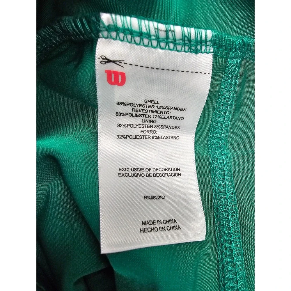 Wilson Girls Athletic Tennis Skort Green Poly Blend Workout Size Large‎ 10/12
